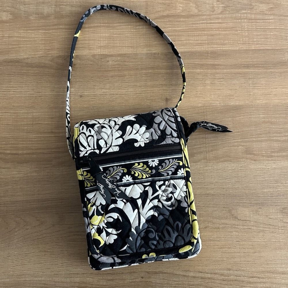 Vera Bradley Crossbody Purse Wallet Black Floral